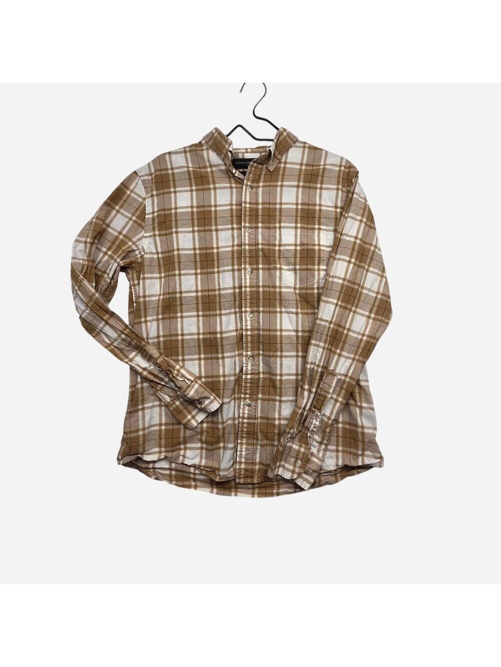 Banana Republic Men's Brown and Tan Shirt